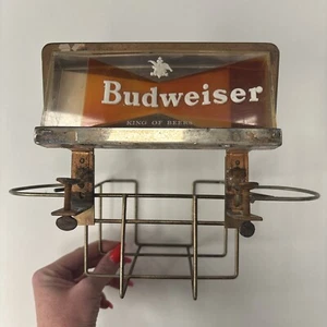VINTAGE SUGGEST BUDWEISER BEER Bowtie Sign Bar Table Mount Napkin Holder Caddy - Picture 1 of 13