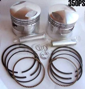 HONDA CB350 CL350 CB350G SL350 PISTON SET FOURTH OVER 1.00m OVER RINGS CLIPS x 2 - Picture 1 of 7