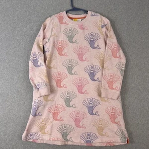 Mini Boden Sweater Dress Girl's 11/12Y Pink Mermaid Shells Fleece Lining Pockets - Picture 1 of 12