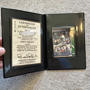 1993 Topps Stadium Club #12 John Smoltz Atlanta Braves Treat COA Auto - Picture 1 of 4