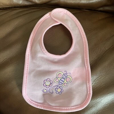 Babero de bebé Melissa & Doug Mine to Love rosa flores mariposa babero de repuesto Foto 1 de 3