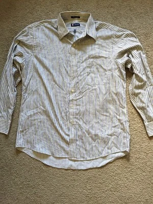 Chaps Ralph Lauren de segunda mano sin arrugas beige/amarillo azul grande 16/16,5-34/35 Foto 1 de 3