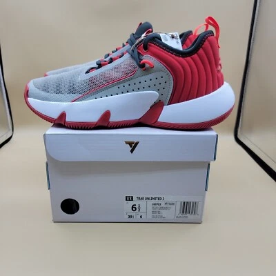 Adidas Trae Unlimited Boy's Basketball Shoes Size 6.5 Grey Red White Kids New - Image 1 of 4