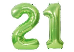 Giant 40" 21 Green Foil Number Balloons Photo Shoot 21st Birthday Float Helium