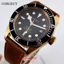 CORGEUT Bronze Coated 41MM Automatic Men Watch Sapphire Glass Leather Strap