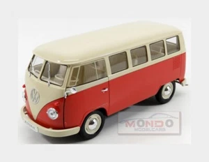1:18 WELLY Volkswagen T1 Minibus 1963 Red Cream WE18054R Model - Picture 1 of 2