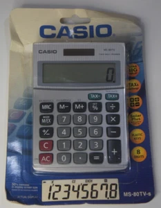 VTG Casio MS-80TV-s Two-Way Power Solar Desktop Calculator NEW Damaged Packaging - Picture 1 of 13