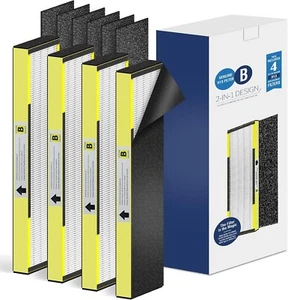 4-Pack 4825 H13 HEPA Filter B Compatible Germ-Guardian Air - 6 Activated Carbon - Picture 1 of 10
