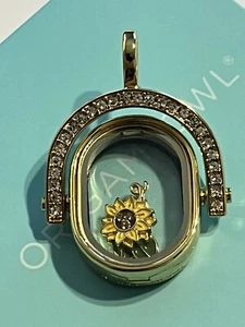 Origami Owl Gold Spinning Crystal Living Locket - Picture 1 of 6