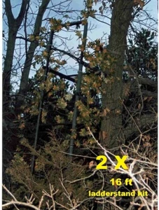 2X 16ft ESCALERA FLAUGE escalera árbol soporte camuflaje kit caza ciervos sistema de camuflaje - Imagen 1 de 5