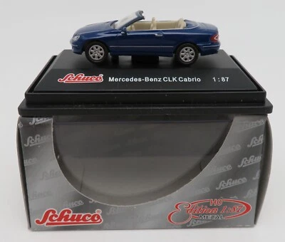 A IN Metallo Schuco Ho 1/87 CLK Cabrio Blu Scuro Box #21784 - Immagine 1 di 4