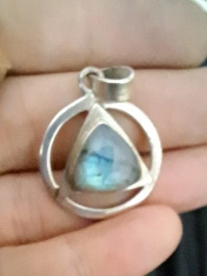 Labradoritanhänger Blau Schimmernd 925 Silber - Bild 1 von 3