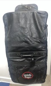 Rare LOUSIVILLE SLUGGER Garment Weekender / Travel / Sports Bag Black Leather - Picture 1 of 6