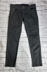 Diesel Slandy Jeans Sz 32(32x28) Black Textured Super-Slim Straight Mid-Rise  - Picture 1 of 20
