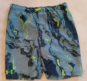 Under Armour Swim Trunks Youth Med Green 25 in Waist Drawstring Preowned - Picture 1 of 3