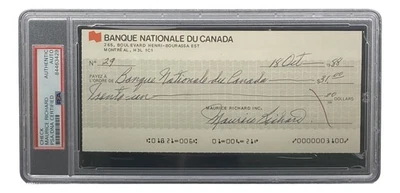 Maurice Richard Signed Montreal Canadiens  Bank Check #29 PSA/DNA - Image 1 of 3
