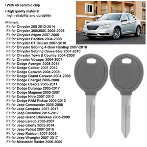 Transponder Car Key Car Key 2Pcs For Avenger 2008-2014 Car Key - Picture 1 of 11