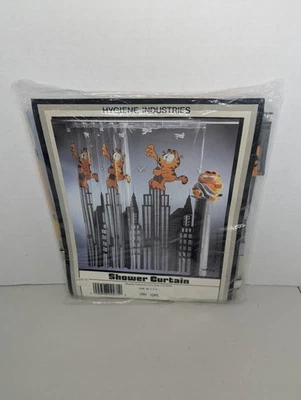 Ultra Raro Vintage Garfield Cortina de Ducha Vinilo King Kong Garfield Higiene Ind Foto 1 de 4