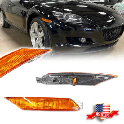 Luces de señalización laterales delanteras con lente ámbar estilo OE 2 piezas para Mazda RX-8 RX8 2004-2008 Foto 1 de 4