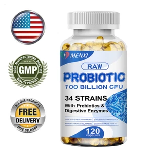 Probiotics Digestive Enzymes 100 Billion CFU Potency Immune Health 120 Capsules - Picture 1 of 8