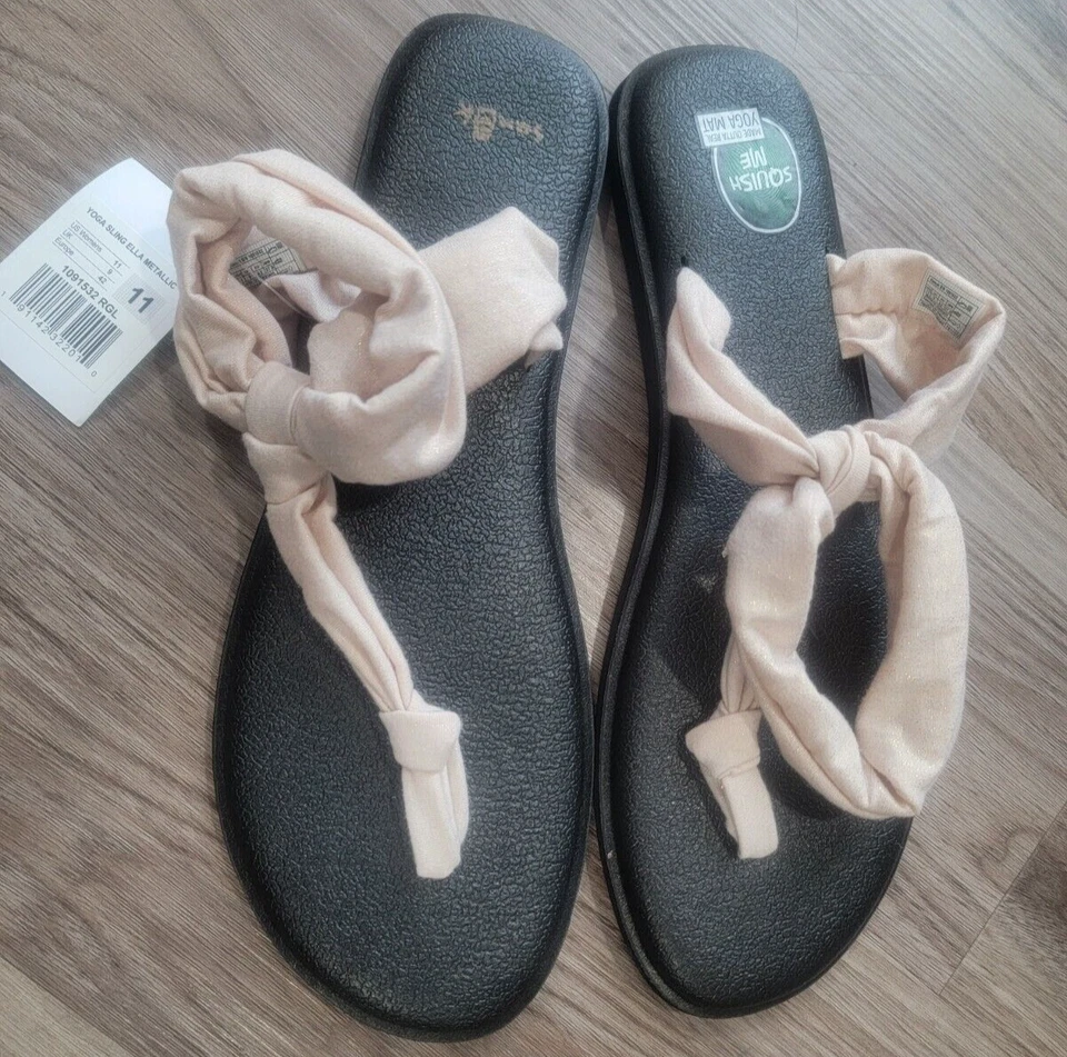 Sanuk Yoga Sling Ella Metallic Sandals Womens Size 11 - Image 1 of 3