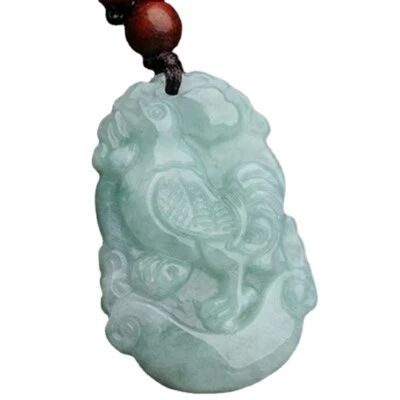 Natural Genuine Green A Jade Jadeite China Style Chicken Pendant 生肖鸡 Foto 1 de 4