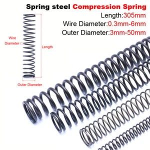 Compression Spring 3mm-50mm Diameter Black Pressure Small Spring 305mm Length - Picture 1 of 7