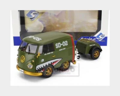 1:18 SOLIDO Volkswagen T1 Van Kool Combi With Trailer 1950 Green SL1810901 - Immagine 1 di 2