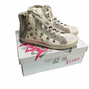 Rebels Size 7.5 M Cash White High Top Sneakers - Picture 1 of 6