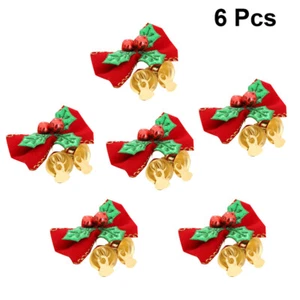 6 PCS Holiday Stocking Stuffer Christmas Bows Wreaths Christmas Burlap Bows - Picture 1 of 11