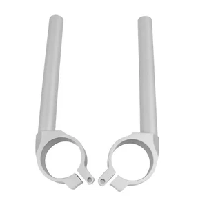 Silver Handle Bars Handlebars Clip On For Yamaha YZF R6 YZF-R6 2006-2016 2007 08 - Picture 1 of 8