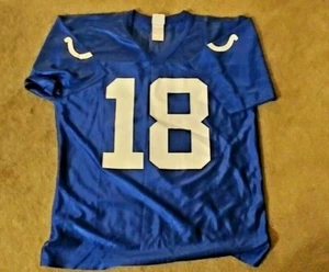 NFL Team Apparel Colts Manning #18 Blau Trikot Größe Large Neu - Bild 1 von 4