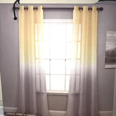 Lush Decor Umbre Fiesta Sheer Two Panels Curtain 38in x 84in  - Image 1 of 4