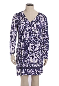 Simply Vera Vera Wang Size 16-18 Faux Wrap Dress, Belted, Purple Stretch - Picture 1 of 12