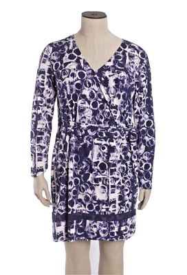 Vestido envolvente sintético Simply Vera Vera Wang talla 16-18, con cinturón, púrpura elástico Foto 1 de 4