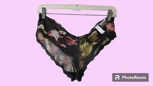 Cacique Lane Bryant Cheeky floral panty in black size 14/16. New with tags.