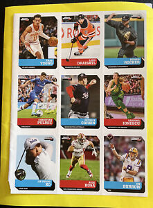 Joe Burrow 2020 Sports Illustrated for Kids 9-Card Uncut Sheet -Trae Young