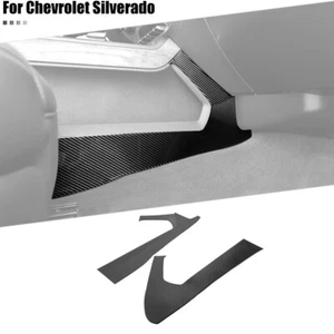 Carbon Fiber Gear Shift Box Side Panel Trim For Chevy Silverado GMC SIERRA 14-18 - Imagen 1 de 11