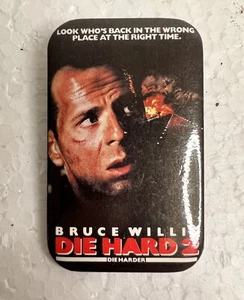 Vintage DIE HARD 2 Movie - Promo Screening Button Pinback Pin 1990 Bruce Willis - Picture 1 of 6