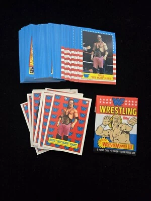 Beautiful 1987 Topps WWF Wrestling Complete Set 75 Cards 22 Stickers Wrapper - Image 1 of 4