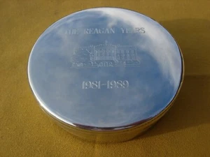  SALISBURY PEWTER TRINKET BOX MONOGRAMMED “THE REAGAN YEARS” 1981- 1989  - Picture 1 of 4