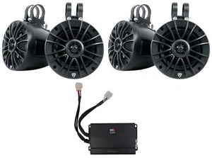 (4) Altavoces Rockville UT525B UTV/ATV 5,25" Rollbar + Amplificador de 4 canales MB cuartos de galón - Imagen 1 de 12