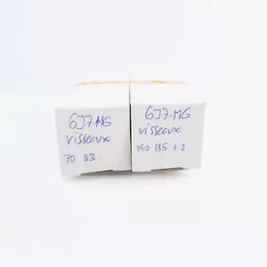 2 X 6J7MG VISSEAUX TUBE. ENGRAVED LOGO. 70/190% CU ENA - Picture 1 of 5