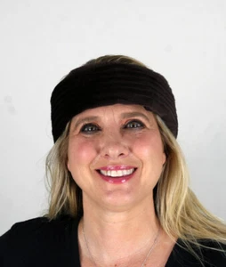 New Striped Sheared Mink Fur Headband Efurs4less - Picture 1 of 4