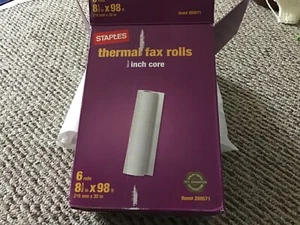 Staples Thermal Fax Rolls 1/2 Inch Core PARTIAL BOX 5 Rolls - Picture 1 of 3