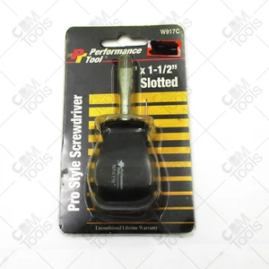 Performance Tool W917C  1/4" Slotted Pro Style Stubby Screwdriver 1-1/12" Length - Picture 1 of 1