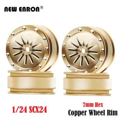 1.0 Brass Beadlock Micro Mini Crawler Copper Wheel Rim 7mm for RC Car 1/24 Axial - Image 1 of 4
