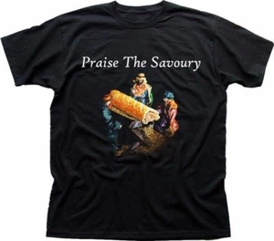Praise the Savoury funny sausage in manger Greggs Christmas gift t-shirt 9213 - Picture 1 of 2