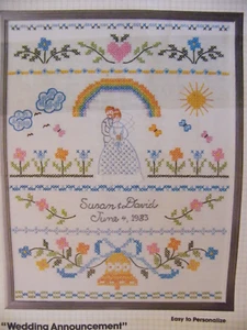 Bucilla Hochzeitsankündigung gestempelt 11x14 Kreuzstich Muster Kit/XX1 - Bild 1 von 5