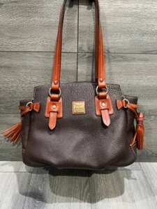 Dooney & Bourke Pebble Grain Small Winged Shopper Brown T`Moro bag A641283 - Picture 1 of 9